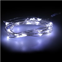 2m 20-LED Battery Powered String Light Lamp Decoration Lighting for Christmas Party Wedding 4.5V White