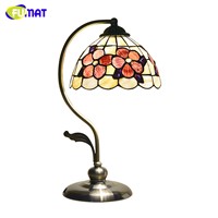 FUMAT Table Lamps Art Deco Natural Shell Table Lamp for Bedroom Bedside Light Metal Leg Desk Lamp 8 Inch Peony Table Lamp LED