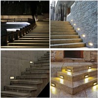 LED Recessed Step Stair Light Wall corner Lamp Porch path Pathway Hotel Stairway Coner Lamps 2W Ac85-265V outdoor waterproof