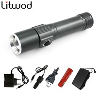 Litwod z30S-001 XM-LQ5 LED Portable Aluminum Flashlight Torch Sport Light With Magnetic For Camping Outdoor rechargeable battery