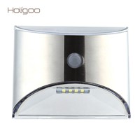 Holigoo Solar Lamp 4 LED Solar Light Waterproof Led Wall Lamp for Stair Outdoor Post Garden Fence Yard Motion Sensor Light