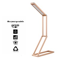 Ganeed Rechargeable LED Desk Lamp Portable Dimmable LED Table Lamp Reading Light Aluminum Alloy Folding Book Light for Reading