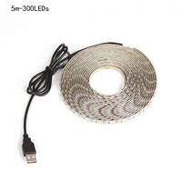 Waterproof 5V USB Cable Power LED strip light SMD3528 for TV Background Lighting Christmas desk Decor lamp tape 50CM 1/2/3/4/5M