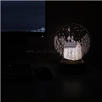 3D stereo vision lamp, negative ion air purifier, USB power supply aromatherapy lamp Mobile phone bracket night light