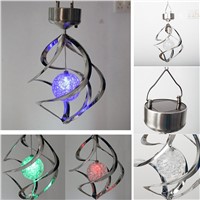 Lumiparty Colorful Solar lamp Powered LED Wind Chimes Wind Spinner Outdoor Hanging Spiral Garden Light Courtyard Decoration