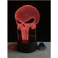 Novelty Unique Long Mouth Skull 3D LED Visual Nightlight Home Decor 7 Color Change Atmosphere Bedroom Desk Lamp Child Kids Gifts