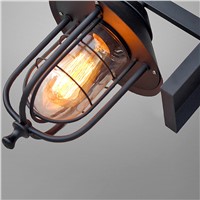 Classical Black Iron  Landscape Lighting Wall Sconces Industrial Country Painting Spar Wall Light Retro Hall Bedside Night Lamp