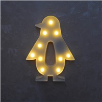 3D Marquee Animal Penguin LED Night Light Desk Table Lamps Bedroom Home Decoration