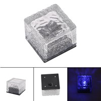 Waterproof Solar Path Ice Cube Rocks LED Frosted Glass Brick Paver Garden In-groud Buried Light Ingroud for Outdoor Path Road