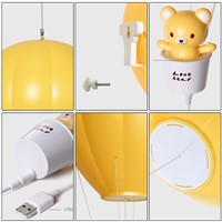 BORUIT Brand Top Dimmable Hot Air Balloon LED Night Light Children Baby Nursery Lamp With Touch Switch USB Rechargeable WallLamp