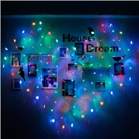 2x1.5m Heart Shape LED String Light Holiday Christmas Wedding Proposal Decoration Night Lamp Curtain Lampada EU 220v 128 Leds