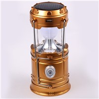 Vintage Bronze Solar Outdoor Light LED Camping Lights Lantern USB Charging Solar Power Portable LED Lamp Flashlight for Climbing