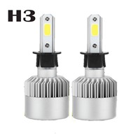 High or Low Beam LED Headlights   Headlamp Lamp Bulbs auto accessory  COB Chips H3 Kits  Auto Car LED 6000K LED Bulbs