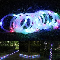 100 LEDs Solar Powered Waterproof Tube Flexible Light Fairy String Rope Strips for Christmas holidays outdoor