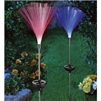 2Pcs Outdoor Optical Fiber Light for Garden Novelty Solar Powered Color Changing LED Lawn Night For Garden Decoration