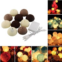 1.8M 10 Aladin Cotton Ball Gorgeous Fairy Light String Battery LED Strip Lights Waterproof  Home Party Wedding Decor