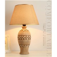 Table Lamp Ceramic Bedroom Bedside Table New Chinese Style Simple Modern Living Room Pastoral Country Fabric Study CL
