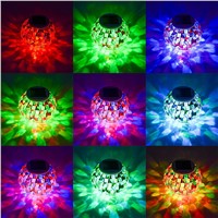 Solar Powered Mosaic Glass Ball Garden Lights Waterproof Outdoor Solar Lawn Light Colorful Changing Yard Balcony Lamps