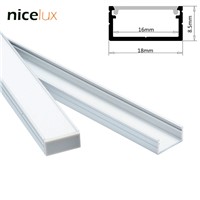 10set 1.6ft/0.5m/set U-Shape LED Strip Aluminum Channel Profile for 14mm 15mm 16mm PCB LED Bar Light Housing with Cover Fittings