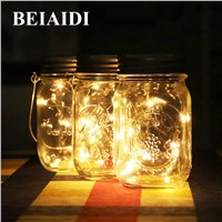 BEIAIDI 3pcs Solar Mason Jar Bottle Hanging Light Lantern Mason Jar Solar LanGarden dscape Patio Deck Light