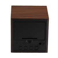 Wood LED Lamp Alarm Clock With Thermometer Temp  2 x AAA/ USB charge Digital Table Clocks For Gifts
