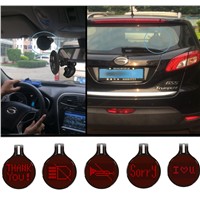 Creative Rear Window LED Light Car Lamp 12V LED Display Waterproof Red Expression Light High Brightness Battery Power Supply