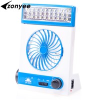 Zoynee Multi-Function Portable Mini Solar Light Fan Solar Energy Min Electric Fans LED With Flashlight Rechargable Lamp