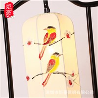 TUDA Chinese Classical Hand-painted Decorative Lamp Bedroom Bedside Lamp Vintage Wrought Iron Dining Room Study Hotel Lamps