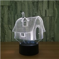 Bluetooth Speaker 3D Illusion Nightlight Cute cabin LED  Bedroom Lamp Lighting 7 Color Change Home Decoration LED Light