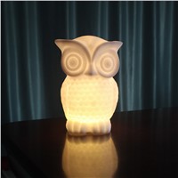 Owl Led Light Night Light Decorative Table Lamp Bedroom Timer Soft Lamp Cartoon Gift Family Child Sleeping Light AAA Battery