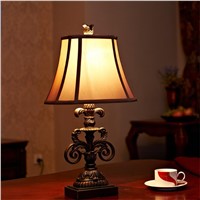 Vintage Rural Country Resin Fabric E27 Table Lamp for Living Room Bedroom Bedside Reading Lighting H 62cm 1535