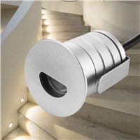 12PCS/LOT IP67 Round LED Wall Lights Recessed Porch Pathway Step Stair Light Wall Lamp Basement Bulb 1W AC /DC12V