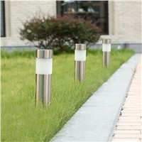 6PCS Solar Light Stainless Steel Pathway Lawn Lamp Warm White Solar Bollard Light Outdoor Garden Decoration Security Light