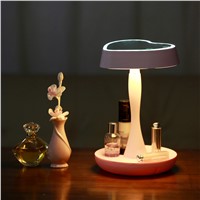 2 In 1 USB LED Table Night Light Cosmetic Makeup Mirror Dazzle Color Touch Screen LED Mirror Bedside Lamp Table Mirror Lamp P15