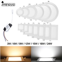 IMINOVO Round LED Panel Light 3W 12W 15W 18W 24W Downlight Ceiling Lamp AC 110V 220V Indoor Surface Mounted Lighting Living Room