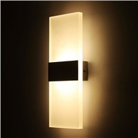 Modern Style 12W Acrylic Mounted Sconce LED Wall Lamp Bedroom Bathroom Light for Hotel Stair Passage Stair Light Decoration