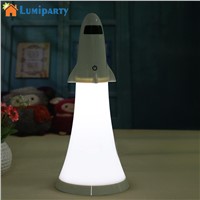 LumiParty LED Night light Adjustable Rocket Model Desk Lamp with Flashlight Function USB Rechargeable Table Lamp