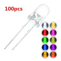 10 Colors Ultra Bright 5MM Round Water Clear Green/Yellow/Blue/White/Red LED Light Lamp Emitting Diode Dides Kit