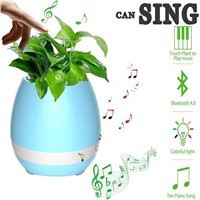 Multi-color LED Table Lamp Music Flowerpot Night Light Smart Plant Pots Bluetooth Wireless Speaker (whitout Plants) Best Gifts