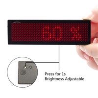 Red Color LED Badge Rechargeable USB Powered 5mm Pixels Moving Text Display Customized Business Card Tag Commercial Lighting