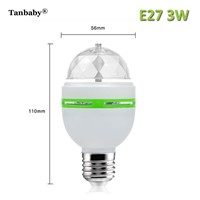Tanbaby E27 3W RGB LED Bulb Stage Light Auto Rotating Magic Ball Stage Effect Party Lamp DJ DMX Lights Dance Effect Disco Lamp