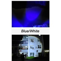 Powerful USB 8000LM LED Flashlight Aluminum Torch Fishing Flash Light Photography Lamp with 4 Lights(Blue/White/Yellow/Purple)
