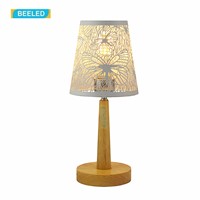 Table lamps for bedroom Night light White lampshade Table lamp for living room Home decorations for living room Wood lamp