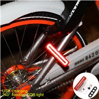 USB Rechargeable Bicycle Head Light COB Waterproof Comet High Brightness Red  LED 800 lumen Front / Rear Bike Safety Light Pack