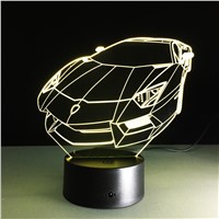 3D Color Night Light Sports Car Auto 3D Hologram Home Illumination Bedroom Decor Desk Table Lamp Best Gift For Auto Machine Fan