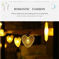 20 LED Waterproof Heart Shaped Fairy Light String with Solar Panel Powered For Outdoor Garden Wedding Decoration