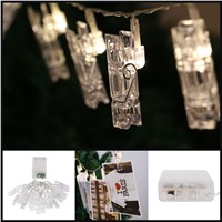 2.2M 20 LED Photo Clip String Lights AA Battery Operated Indoor Outdoor Decoration rope for Hanging Pictures, Notes, Artwork
