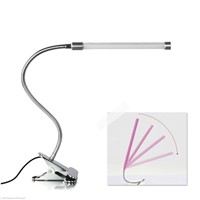 10W Flexible USB Clipper Clip on Adjustable Multi-Angles LED Lamp Eye Protection Reading Light Table Lamp Desk Light Silver T0.2