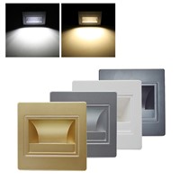 oobest Step Light LED Square Aluminum Stair Lighting Recessed Wall Lamp Low Level Wall Light 94*49*30mm AC85V to AC265V Input