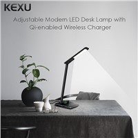 KEXU 2 in 1 Safety Ingert Series LED Desk Lamp QI Wireless Charger Universal for iPhone for Samsung S8 Plus EU/US Plug Adaptor